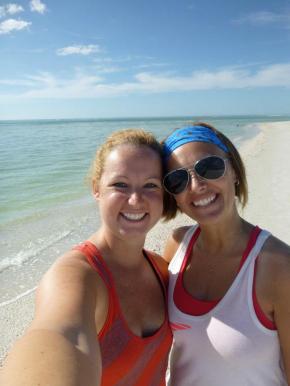 Sep and me on Shell Key - the water was really that blue!